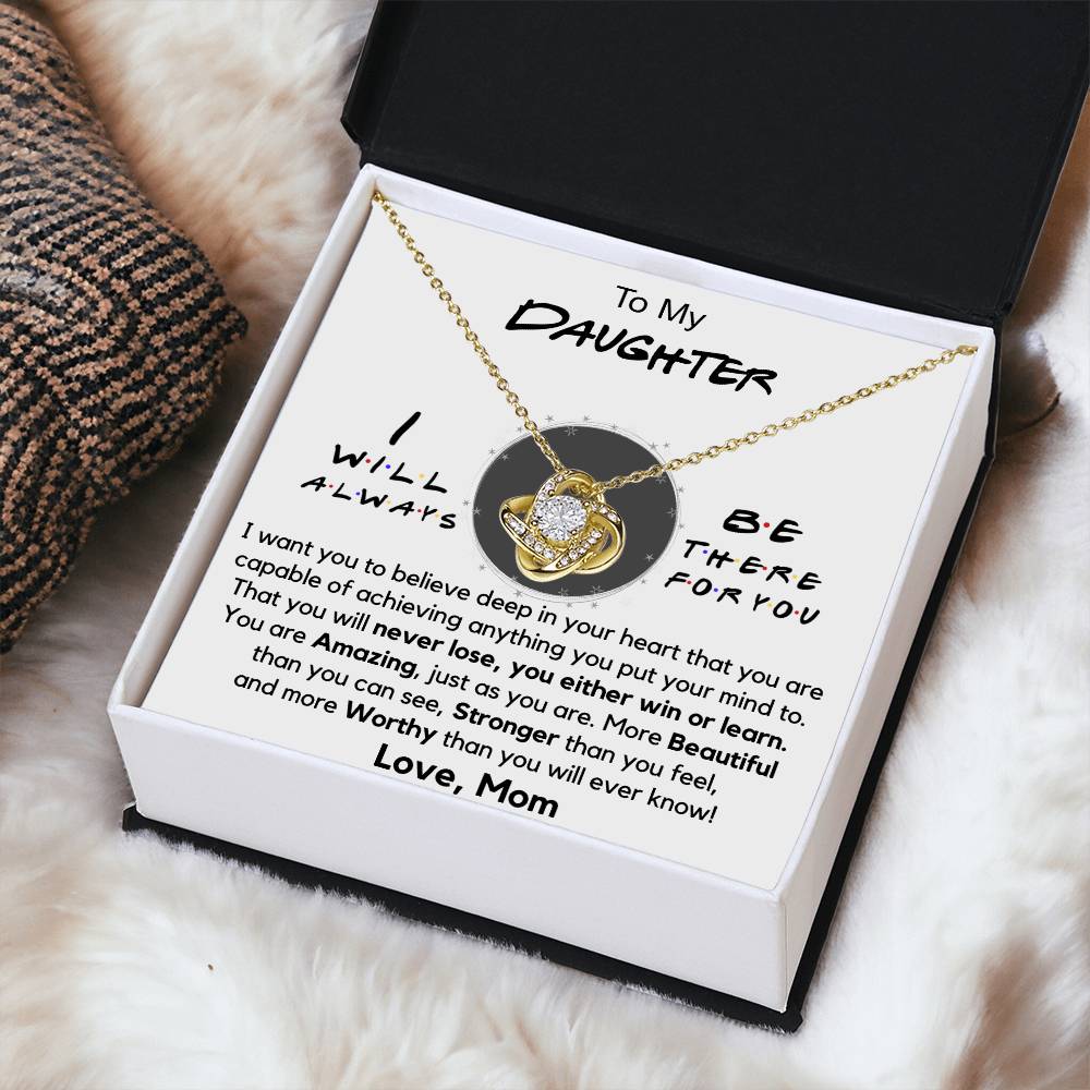 To My Daughter  Daughter Gift From Mom Christmas Gift Daughter Birthday Graduatio Love Knot Necklace
