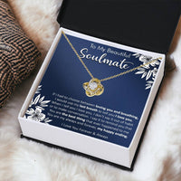Gift For Your Soulmate - Last Breath Habit Navy Flower Love Knot Necklace Love Knot Necklace