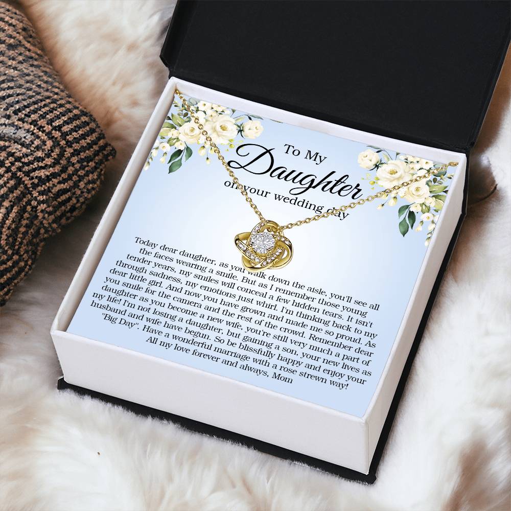 To My Daughter On Your Wedding Day Gift For Daughter On Wedding Day Bride Gift From Mom Daughter Wedding Necklace Love Knot Necklace