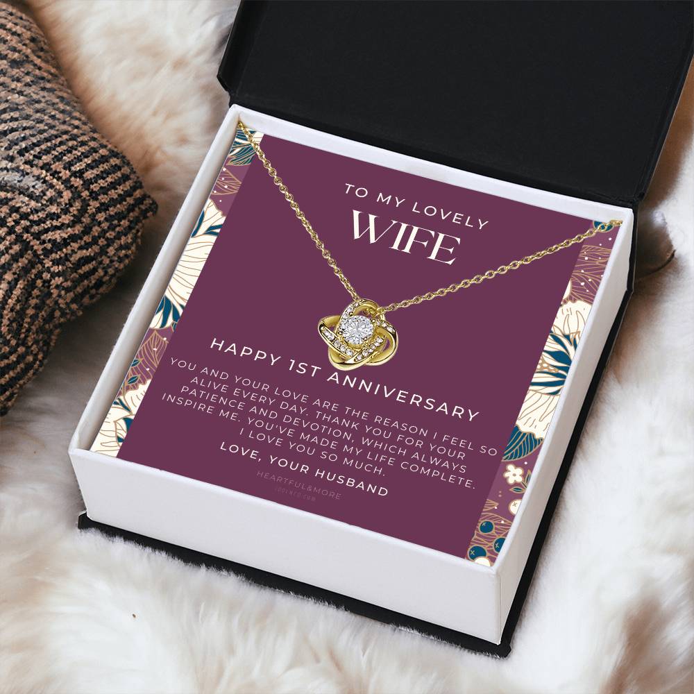 1 Year Anniversary Gift For Wife  1 Year Anniversary Gifts  1 Year Wedding Anniversary Gift Ideas  1St Wedding Anniversary Gift F(11) Love Knot Necklace