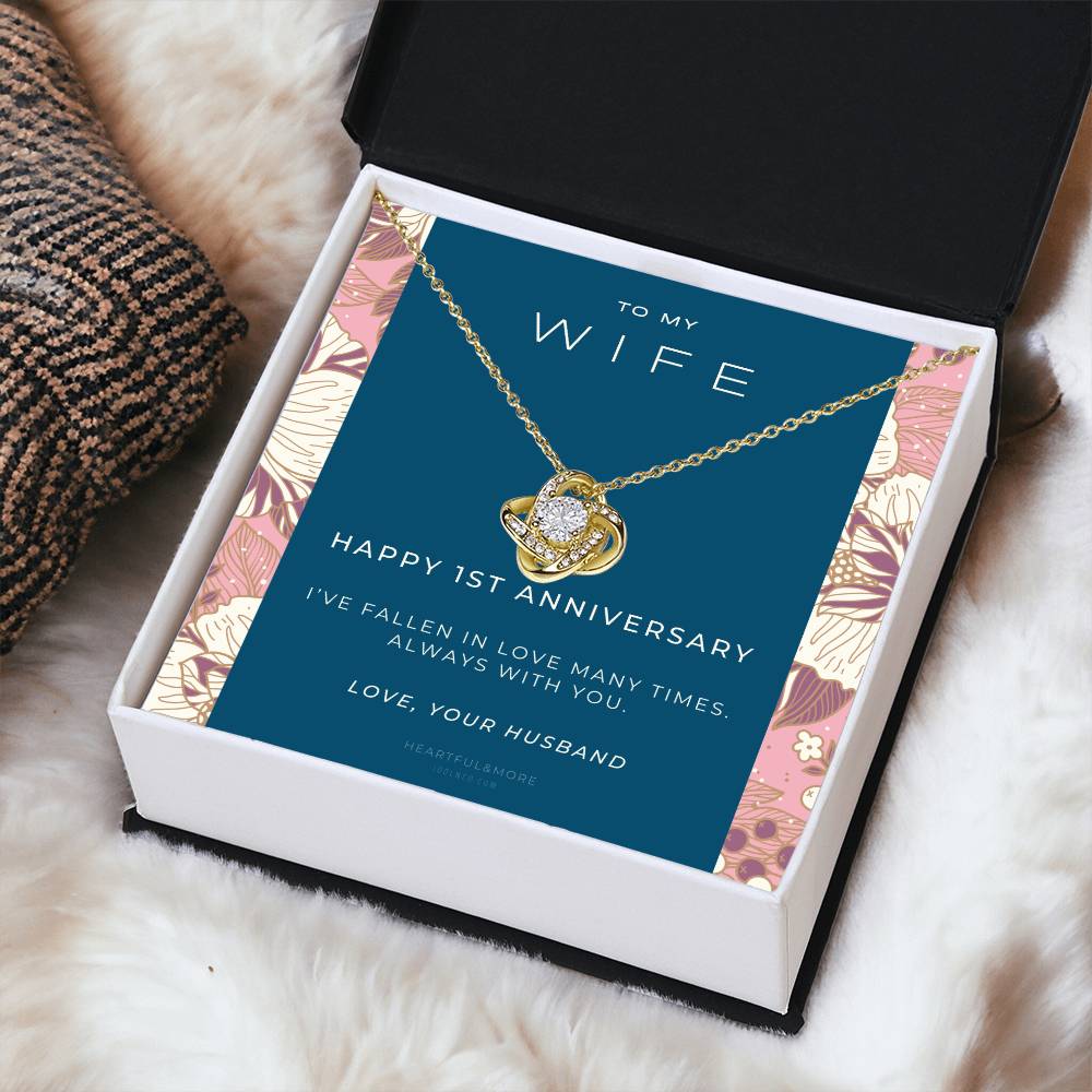 1 Year Anniversary Gift For Wife  1 Year Anniversary Gifts  1 Year Wedding Anniversary Gift Ideas  1St Wedding Anniversary Gift F(8) Love Knot Necklace