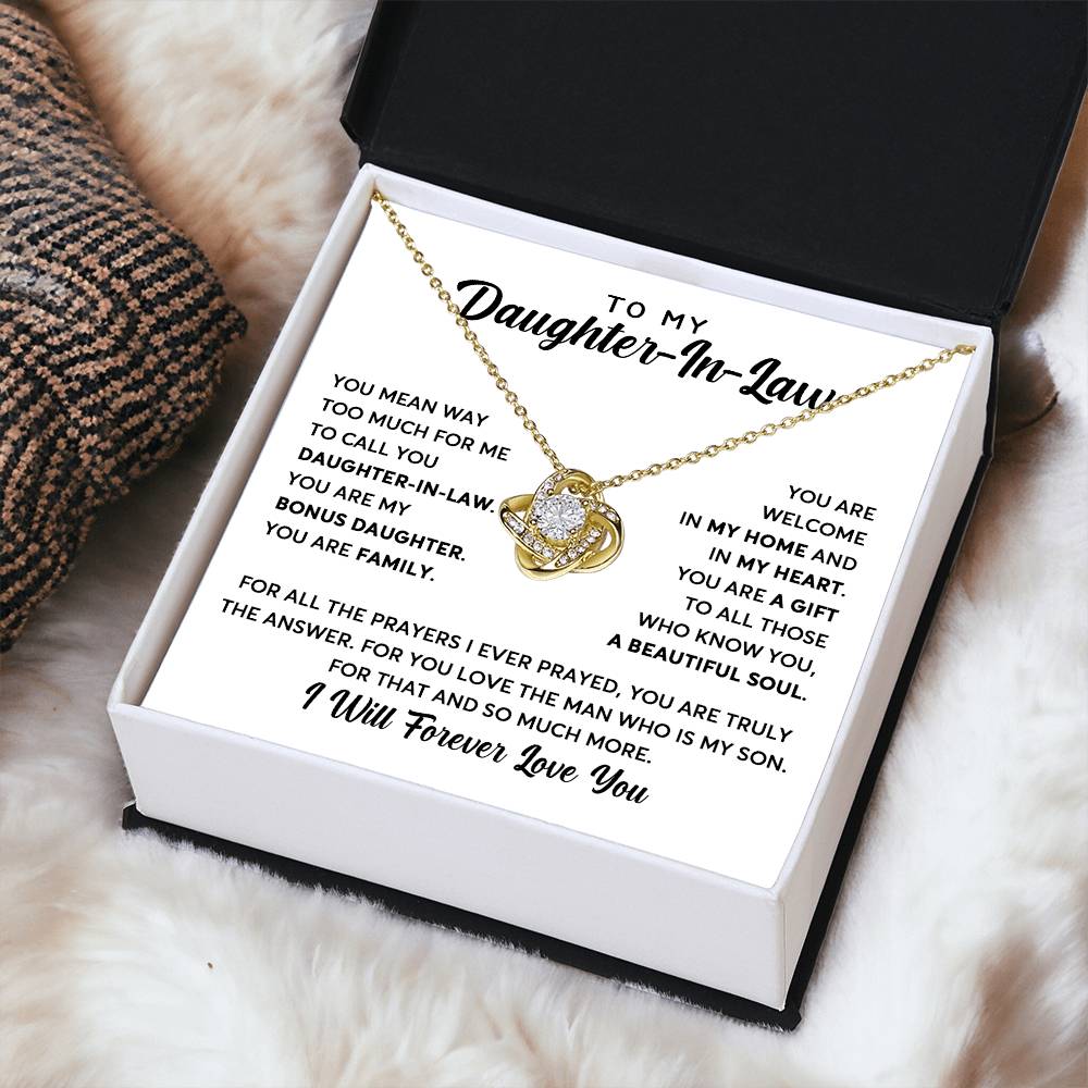 Daughter-In-Law - You Are Family - Necklace Love Knot Necklace