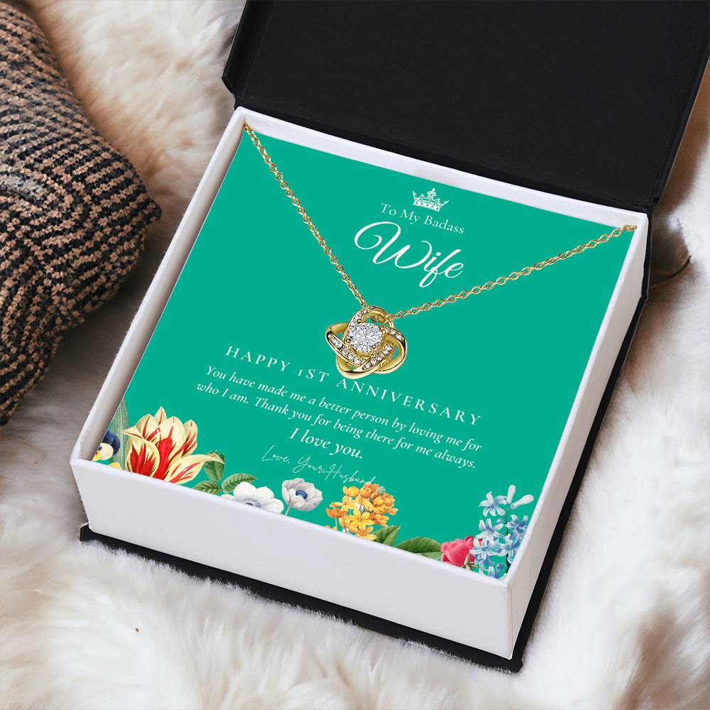 1 Year Anniversary Gift For Wife 1 Year Anniversary Gifts 1 Year Wedding Anniversary Gift Ideas 1St Wedding Anniversary Gift F(7) Love Knot Necklace