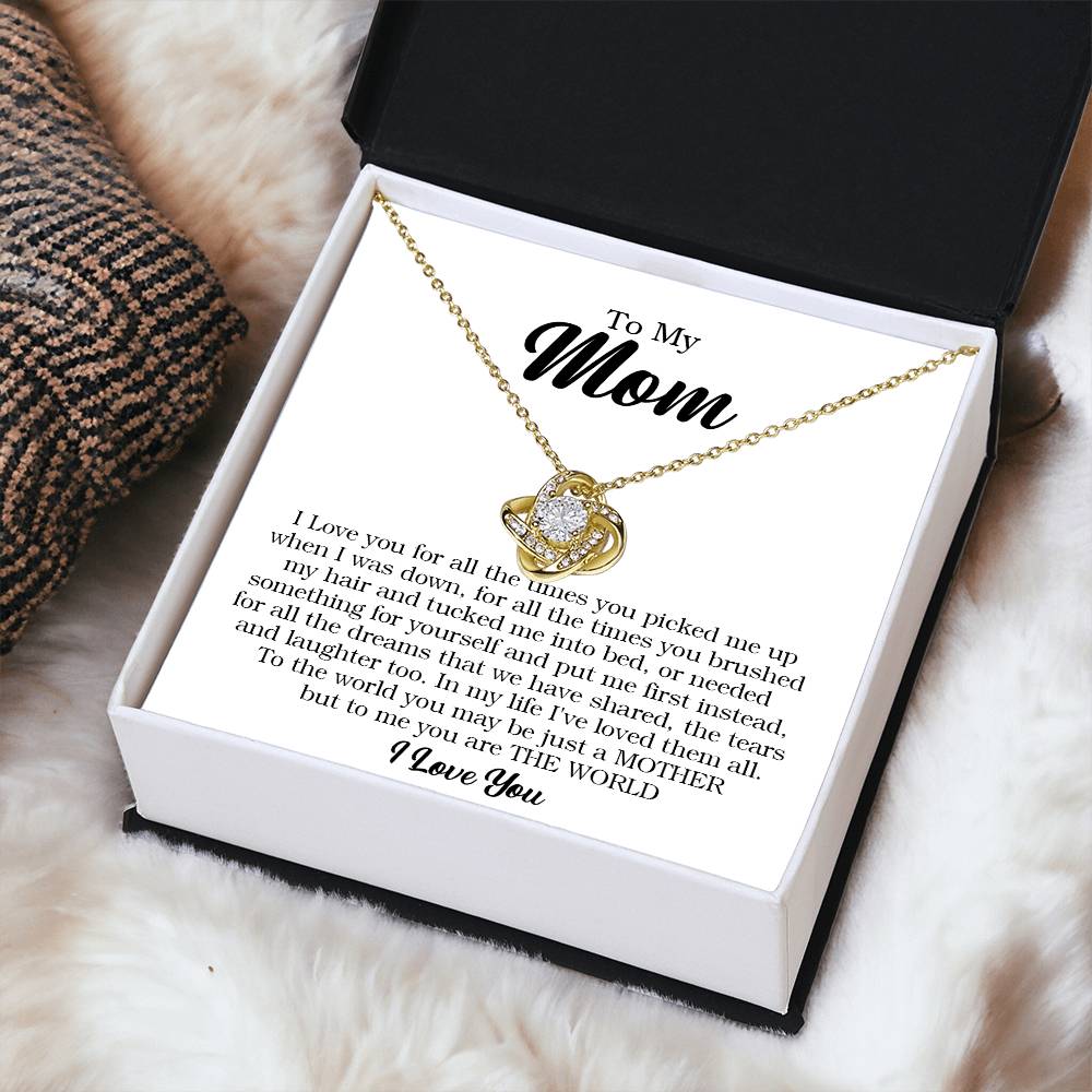 To My Mom Necklace Gift For Mom From Daughter Son To Mom Gift Mother's Day Gift Mom Birthday Present Love Knot Necklace