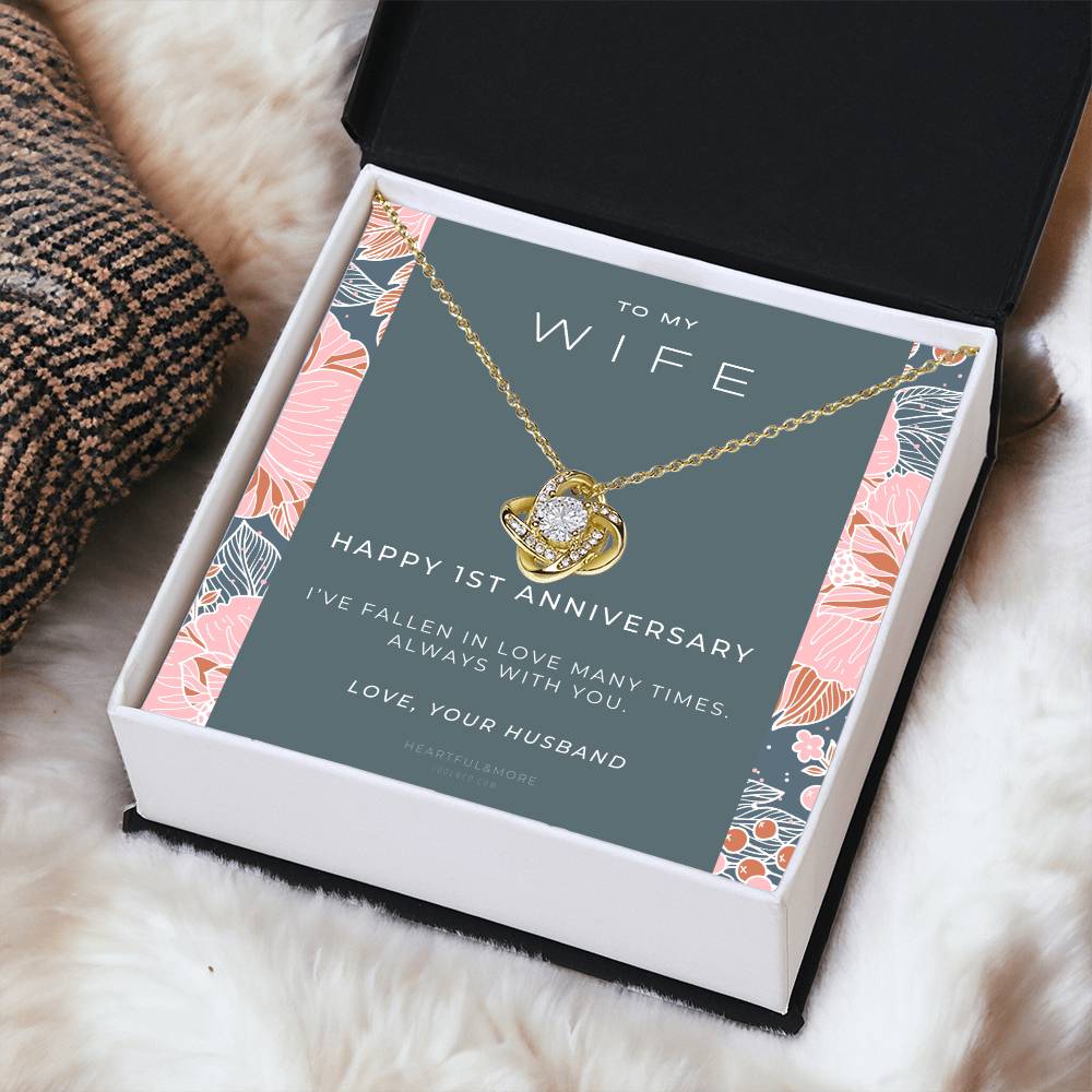 1 Year Anniversary Gift For Wife  1 Year Anniversary Gifts  1 Year Wedding Anniversary Gift Ideas  1St Wedding Anniversary Gift F(6) Love Knot Necklace