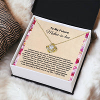 To My Mother In Law Necklace From Daughter Gift To Mother-In-Law For Christmas Birthday Mother's Day Message Card To Mom-In-Law Love Knot Necklace