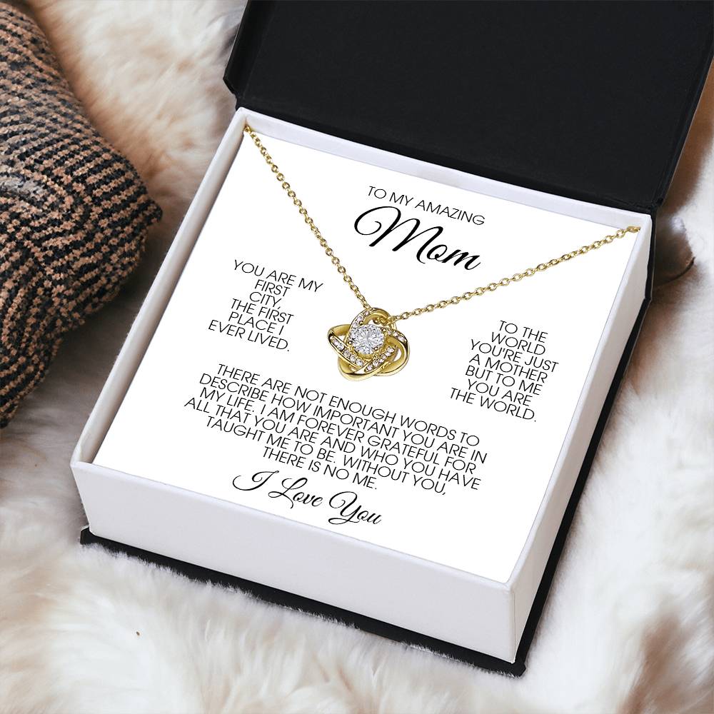 To My Amazing Mom Necklace Gift For Mom From Daughter Son Mother's Day Gift Mom Birthday Thank You Mom Jewelry Gift Love Knot Necklace