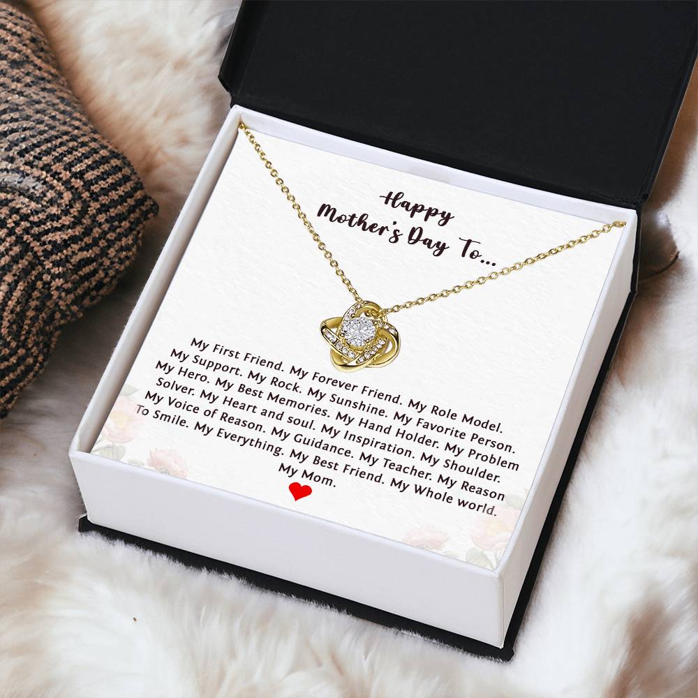 Happy Mother's Day To My First Friend Love Knot Necklace