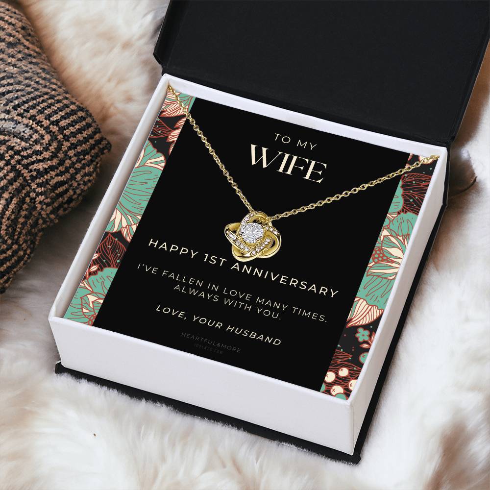1 Year Anniversary Gift For Wife  1 Year Anniversary Gifts  1 Year Wedding Anniversary Gift Ideas  1St Wedding Anniversary Gift F(10) Love Knot Necklace