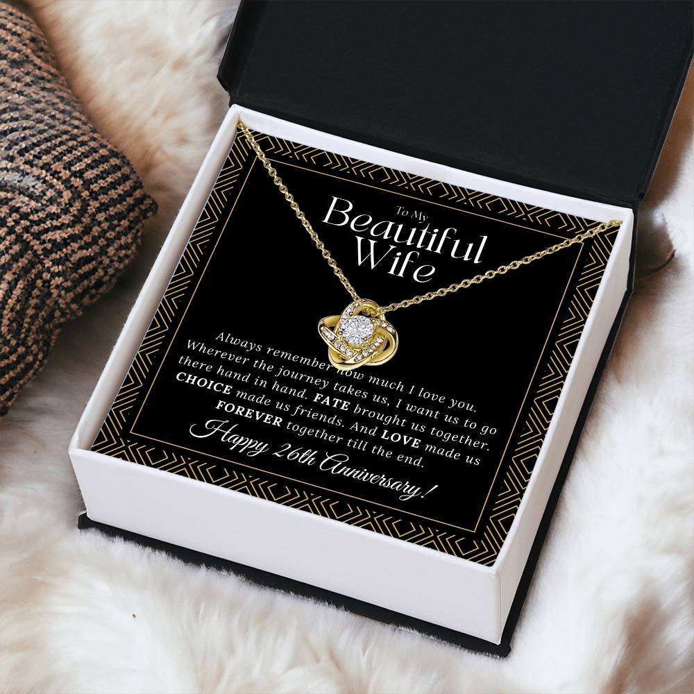 26 Year Anniversary Gift For Wife 26 Year Anniversary Gifts 26 Year Wedding Anniversary Gift Ideas 26Th Wedding Anniversary Gift F Love Knot Necklace