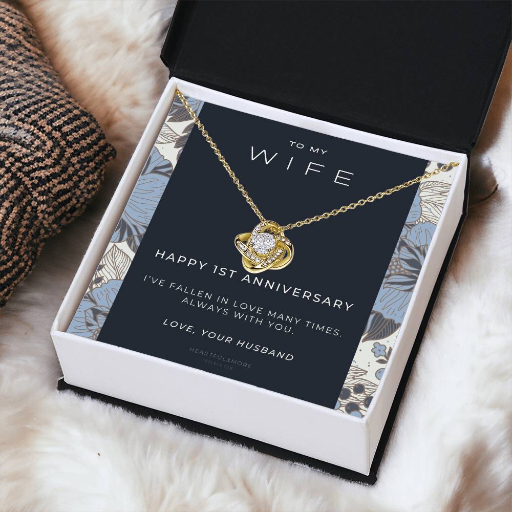 1 Year Anniversary Gift For Wife  1 Year Anniversary Gifts  1 Year Wedding Anniversary Gift Ideas  1St Wedding Anniversary Gift F(7) Love Knot Necklace