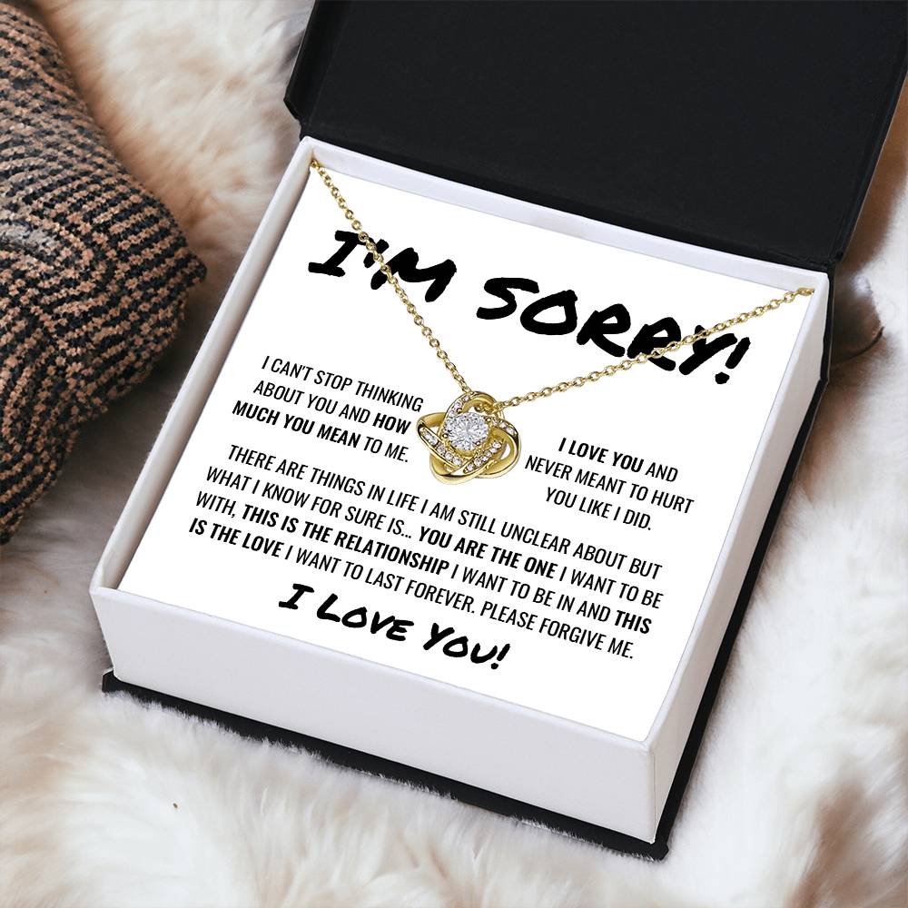 Sorry Apology Necklace 3 Love Knot Necklace