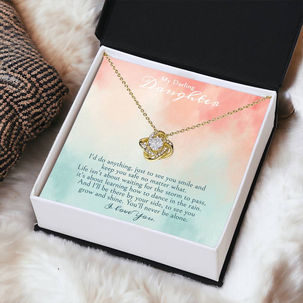 A Gift For A Daughter Love Knot Necklace - My Darling Daughter. Love Knot Necklace