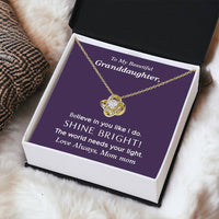 To My Beautiful Granddaughter Love Knot Necklace