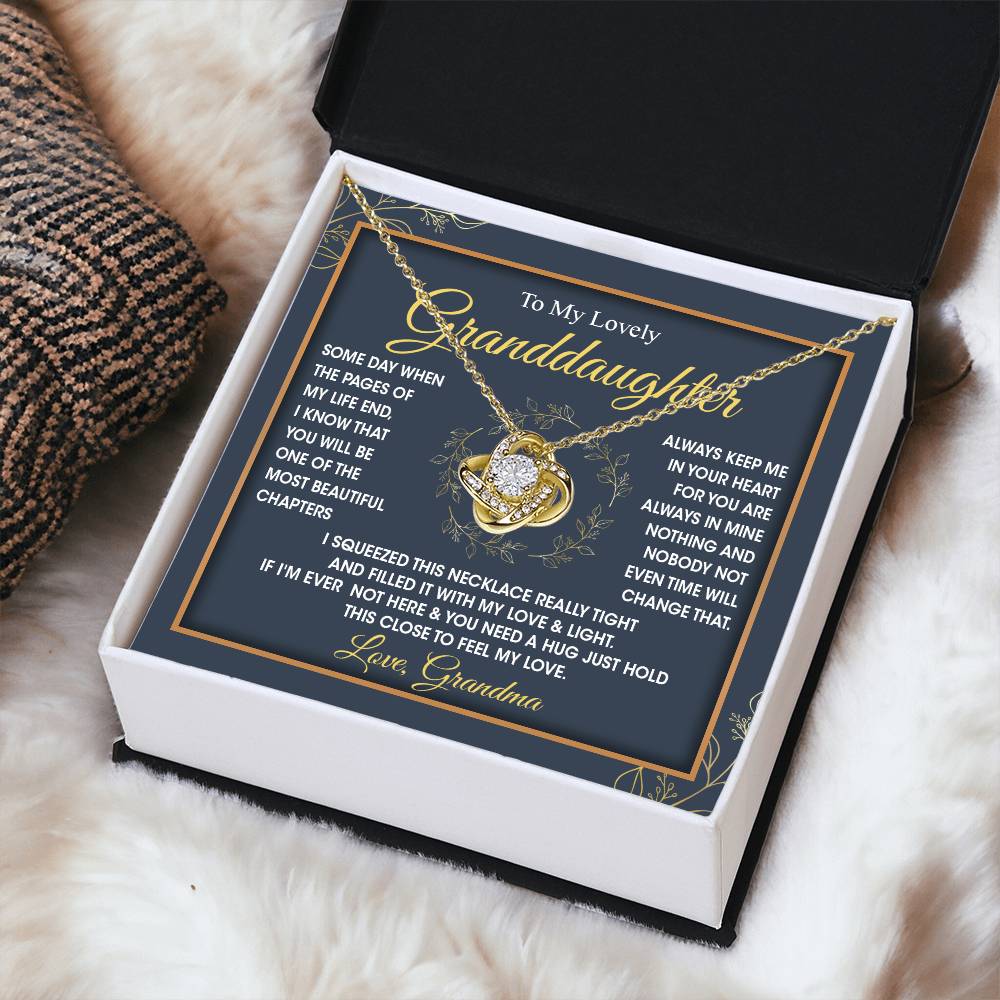 To My Lovely Granddaughter - You Will Be One Of The Most Beautiful Chapters Love Knot Necklace
