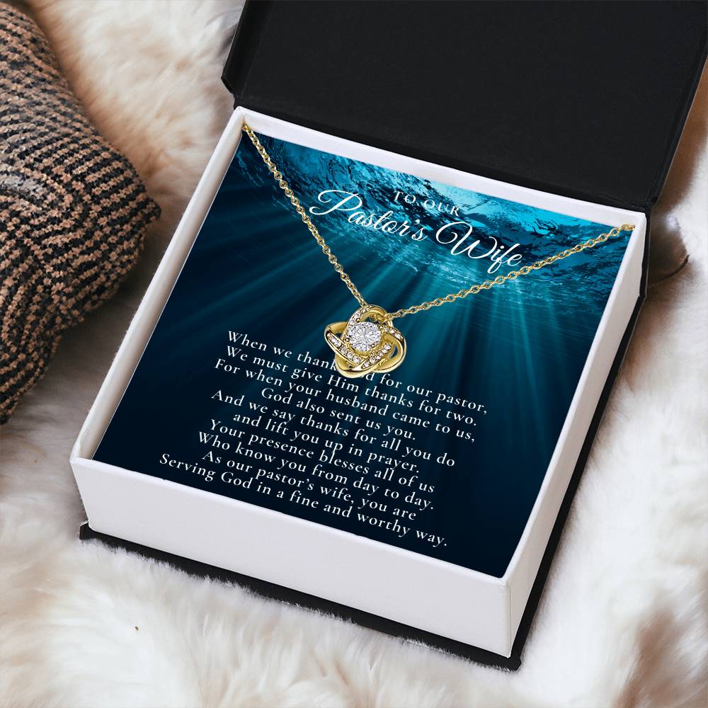 Pastors Wife Appreciation Gift Necklace Bible Study Gift Christmas Present For Pastors Wife Best Preacher Wife Gift Priest Wife Gift Love Knot Necklace
