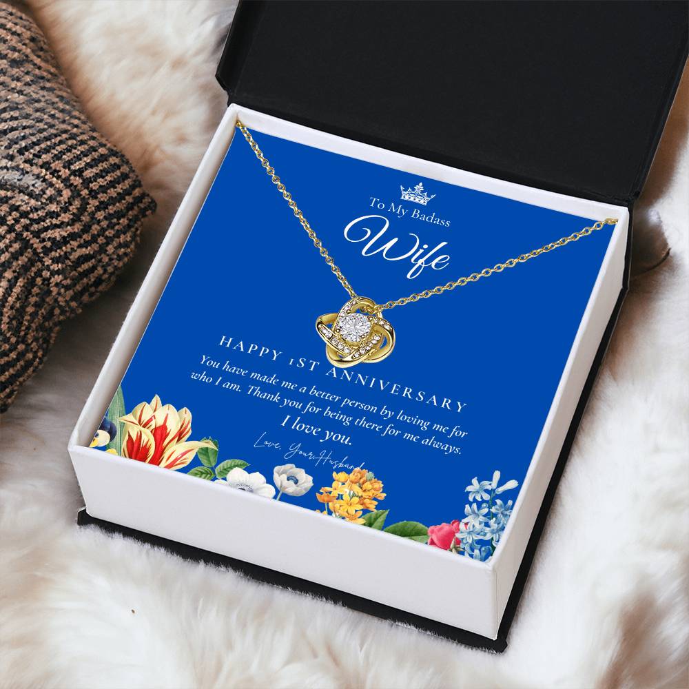 1 Year Anniversary Gift For Wife 1 Year Anniversary Gifts 1 Year Wedding Anniversary Gift Ideas 1St Wedding Anniversary Gift F(6) Love Knot Necklace