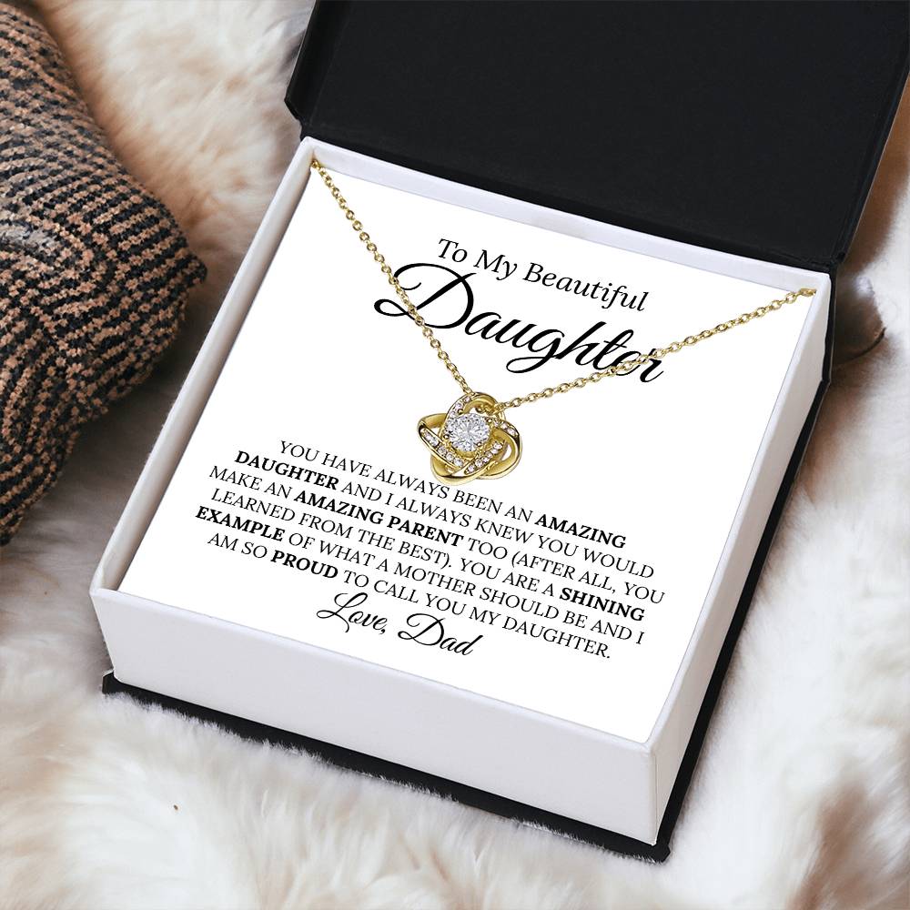 Heartfelt Mother's Day Gift For Daughter 1 Love Knot Necklace