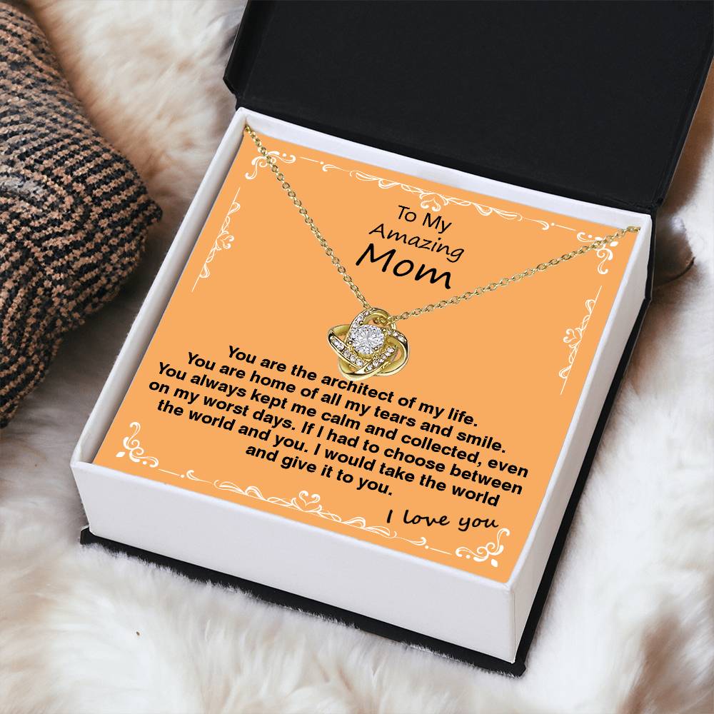 Love Knot Necklace With Architect Of My Life Message Card Love Knot Necklace