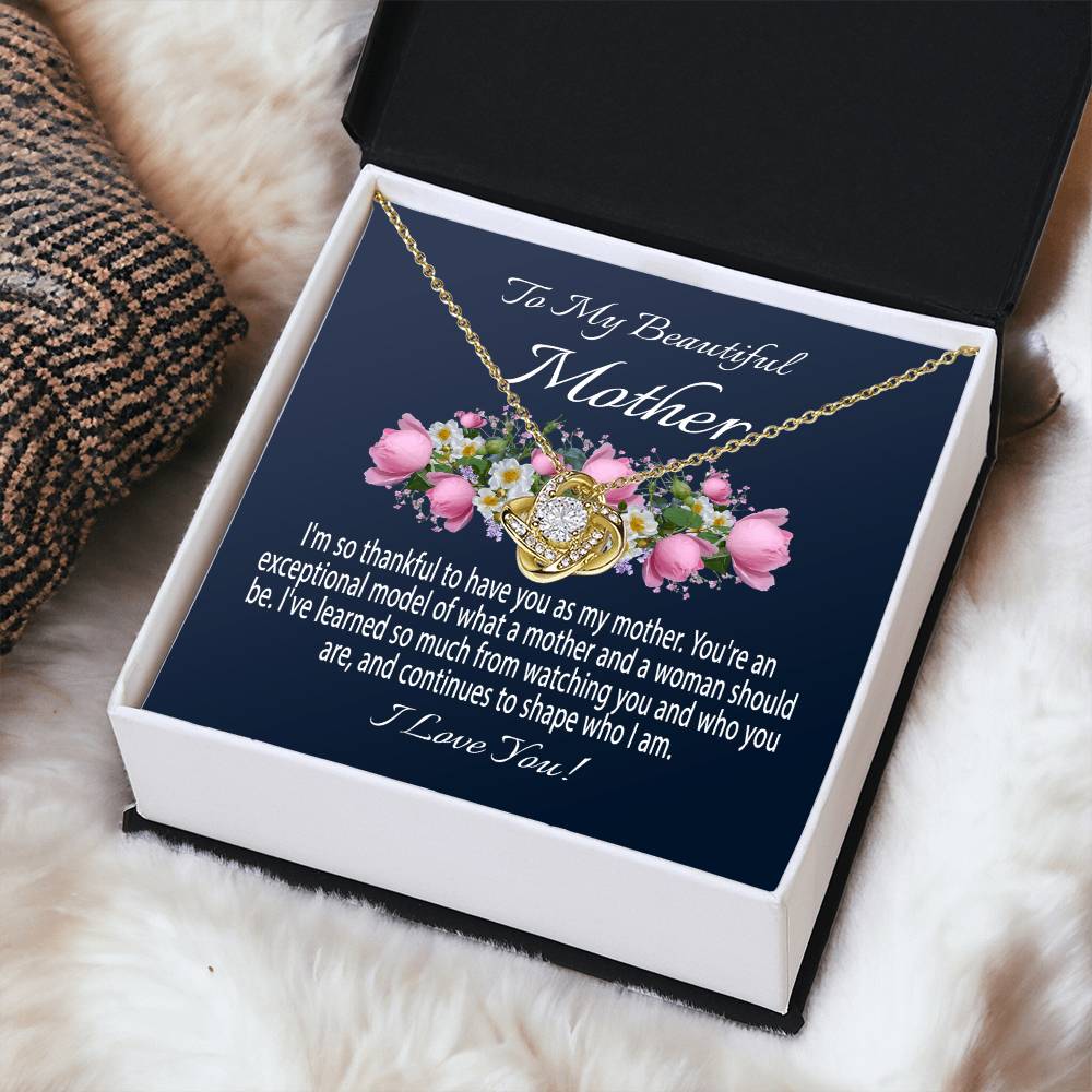 Mothers Day Gift From Daughter Mother's Day Necklace To My Beautiful Mother Necklace Mom Gift From Son Mom Necklace Love Knot Necklace