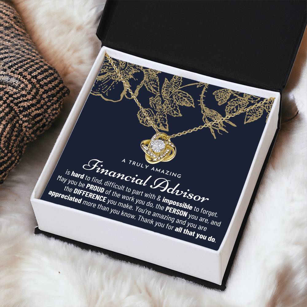 Gift For Financial Advisor Financial Advisor Gift Financial Advisor Appreciation Gift Love Knot Necklace