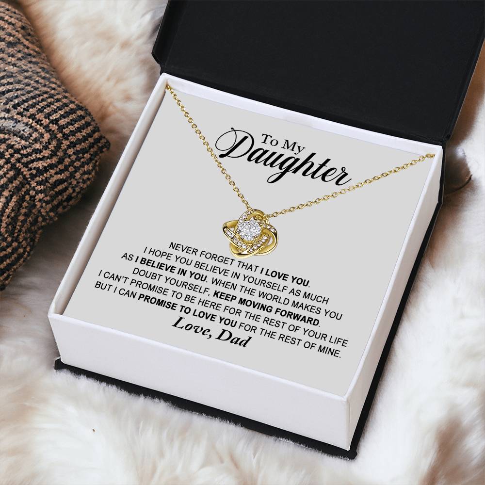 Daughter - Promise To Love You - Necklace Love Knot Necklace