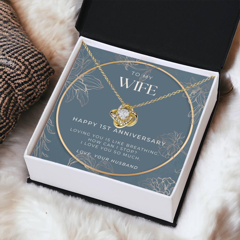 1 Year Anniversary Gift For Wife  1 Year Anniversary Gifts  1 Year Wedding Anniversary Gift Ideas  1St Wedding Anniversary Gift F(12) Love Knot Necklace