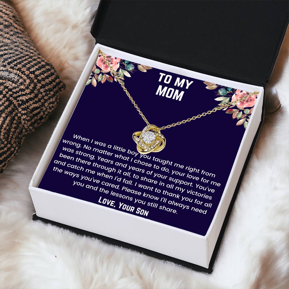 To My Mom- When I Was Little Love Knot Necklace