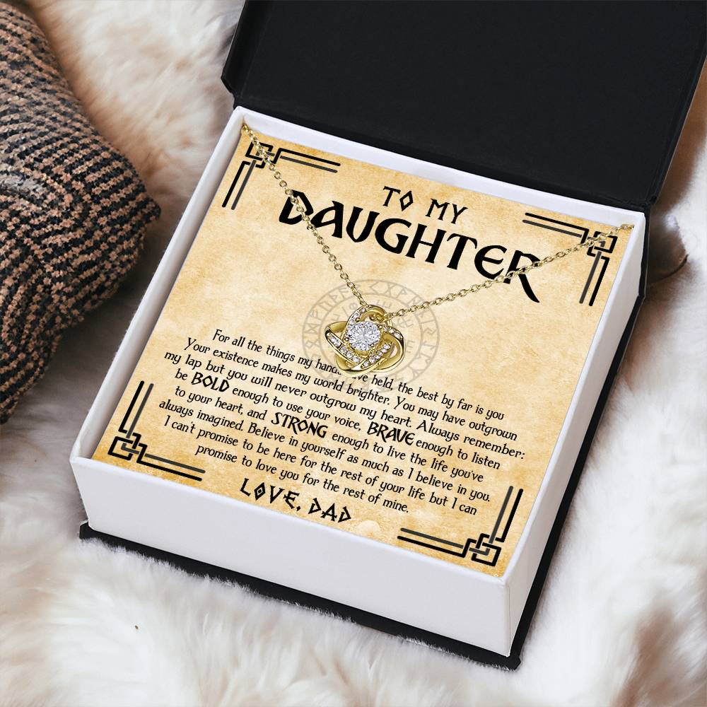To My Daughter Necklace Viking Jewelry Gift For Daughter From Dad Viking Daughter Gift Daughter Birthday Graduation Gift Love Knot Necklace