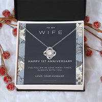 1 Year Anniversary Gift For Wife  1 Year Anniversary Gifts  1 Year Wedding Anniversary Gift Ideas  1St Wedding Anniversary Gift F(7) Love Knot Necklace