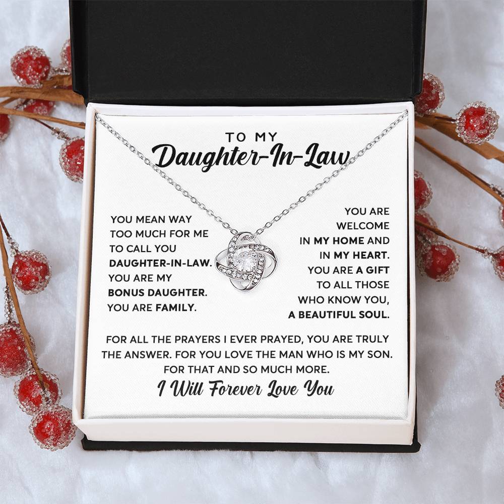 Daughter-In-Law - You Are Family - Necklace Love Knot Necklace