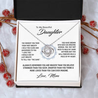 14K White Gold To My Beautiful Daughter - Love Knot Necklace Love Knot Necklace