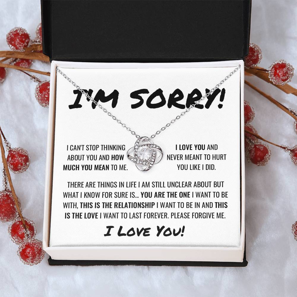 You Are The One Apology Necklace Love Knot Necklace
