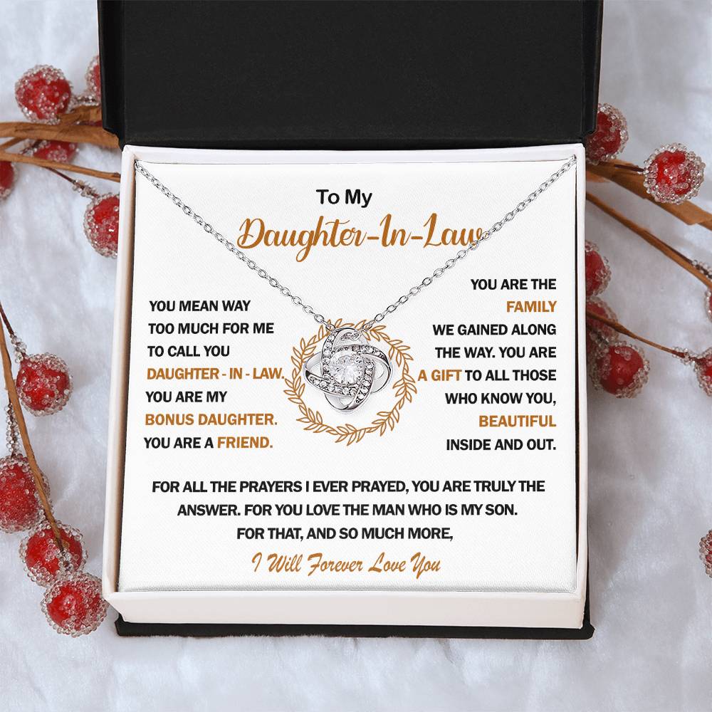 To My Daughter-In-Law Love Knot Necklace💓 Love Knot Necklace