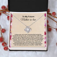 To My Mother In Law Necklace From Daughter Gift To Mother-In-Law For Christmas Birthday Mother's Day Message Card To Mom-In-Law Love Knot Necklace