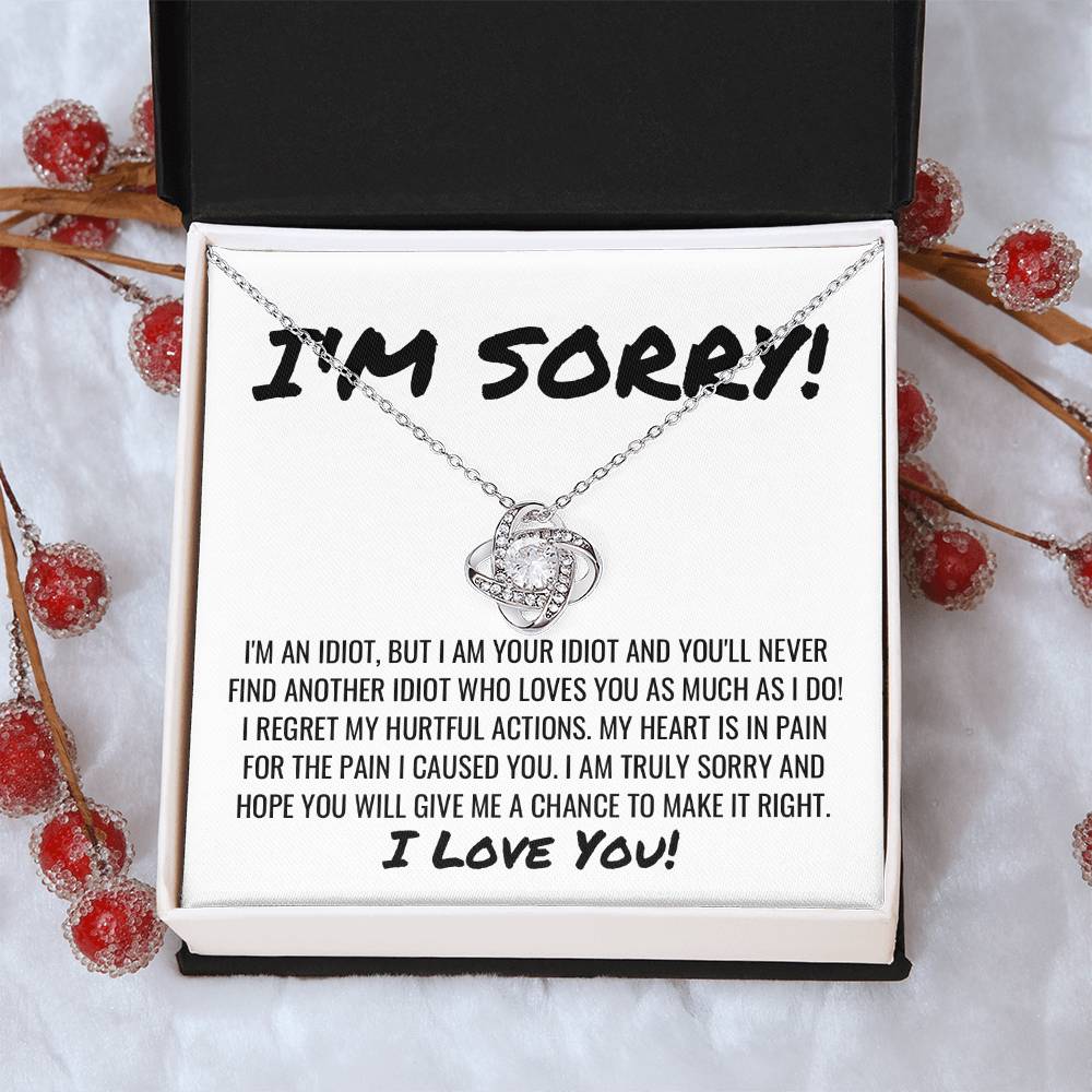 Sorry Apology Necklace Love Knot Necklace