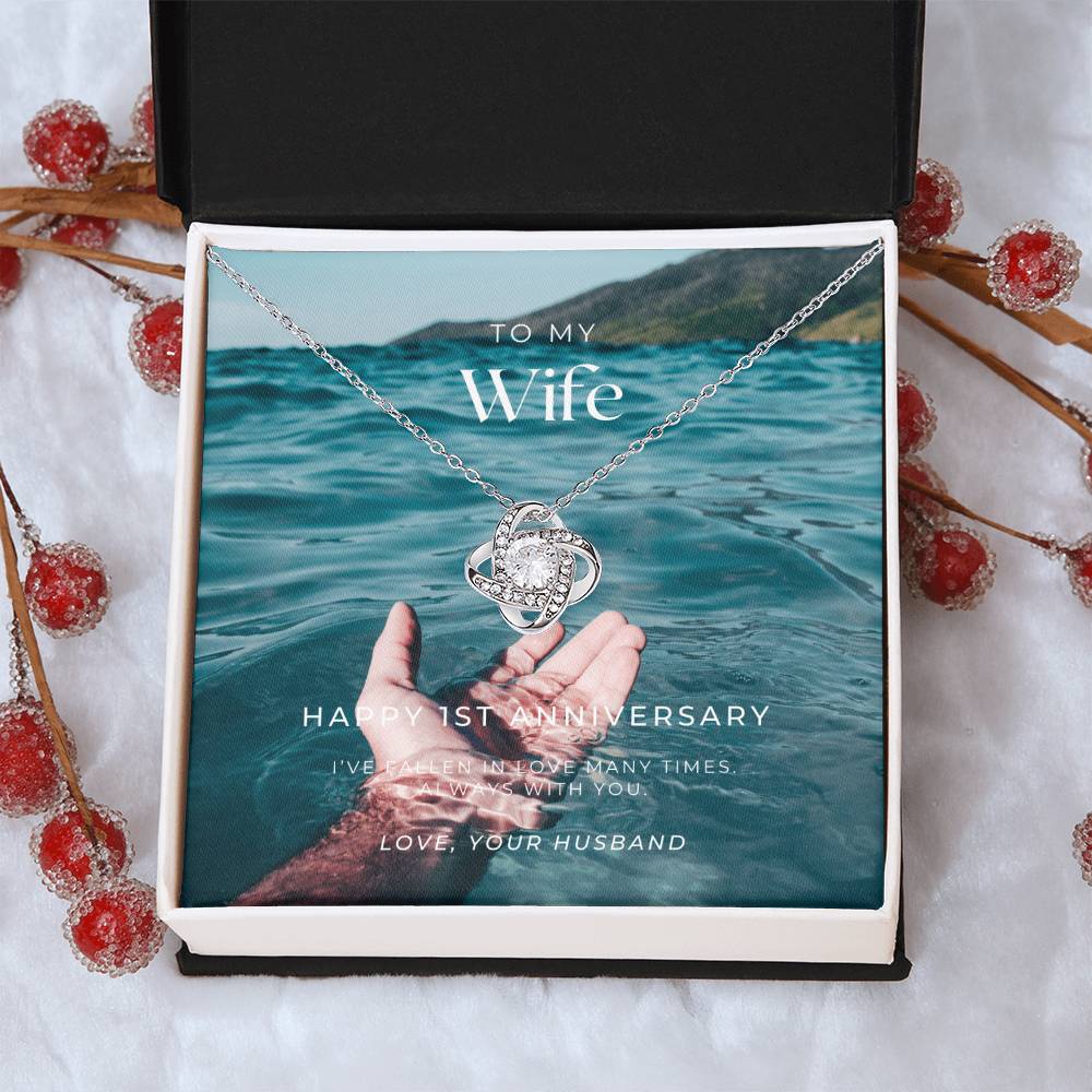 1 Year Anniversary Gift For Wife 1 Year Anniversary Gifts 1 Year Wedding Anniversary Gift Ideas 1St Wedding Anniversary Gift F(1) Love Knot Necklace