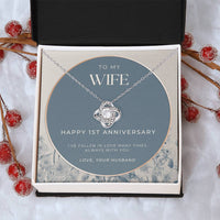 1 Year Anniversary Gift For Wife  1 Year Anniversary Gifts  1 Year Wedding Anniversary Gift Ideas  1St Wedding Anniversary Gift F(2) Love Knot Necklace