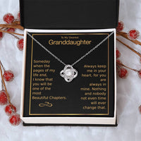 To My Dearest Granddaughter Love Knot Necklace Love Knot Necklace