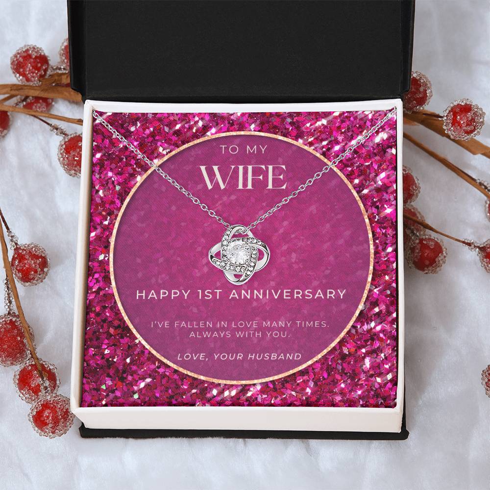 1 Year Anniversary Gift For Wife  1 Year Anniversary Gifts  1 Year Wedding Anniversary Gift Ideas  1St Wedding Anniversary Gift F(5) Love Knot Necklace