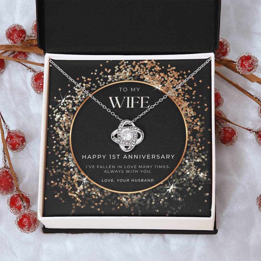 1 Year Anniversary Gift For Wife  1 Year Anniversary Gifts  1 Year Wedding Anniversary Gift Ideas  1St Wedding Anniversary Gift F(4) Love Knot Necklace