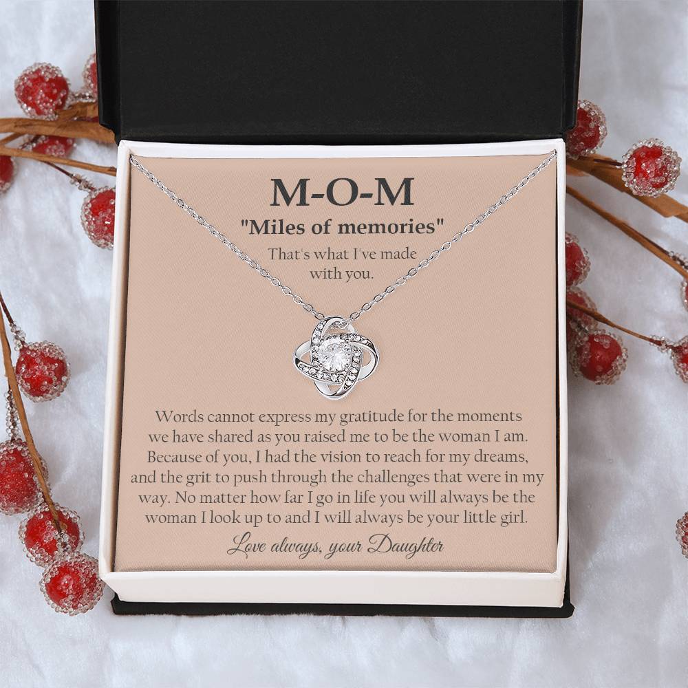 To My Mom Necklace Sentimental Gift For Mom Daughter Mother Jewelry Gift Mother's Day Birthday Present Love Knot Necklace