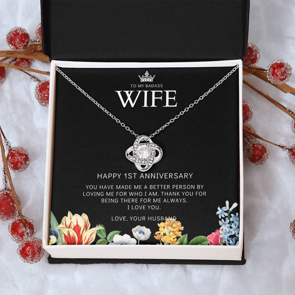 1 Year Anniversary Gift For Wife 1 Year Anniversary Gifts 1 Year Wedding Anniversary Gift Ideas 1St Wedding Anniversary Gift F(8) Love Knot Necklace