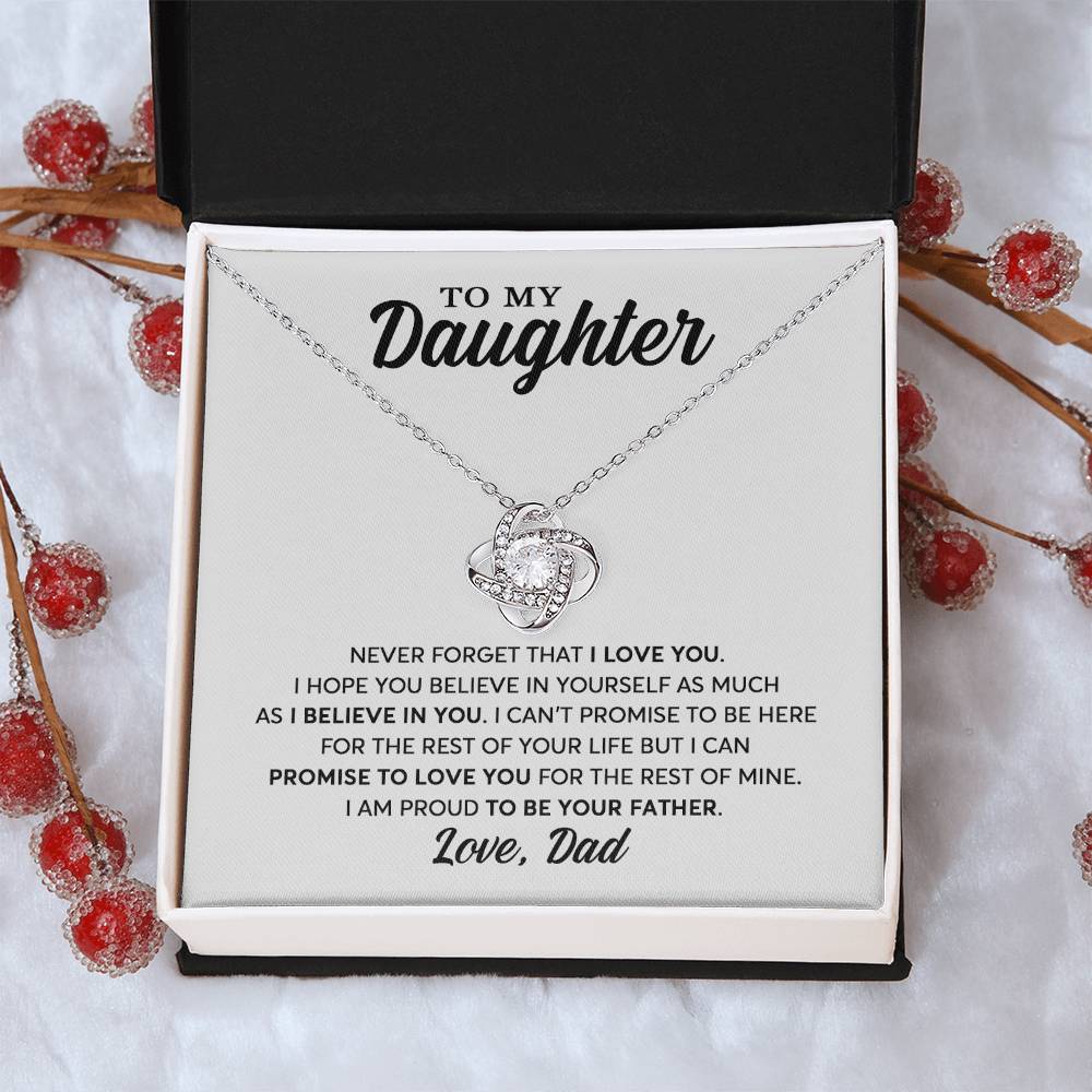 Daughter - Proud To Be Your Father - Necklace Love Knot Necklace