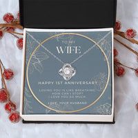 1 Year Anniversary Gift For Wife  1 Year Anniversary Gifts  1 Year Wedding Anniversary Gift Ideas  1St Wedding Anniversary Gift F(12) Love Knot Necklace