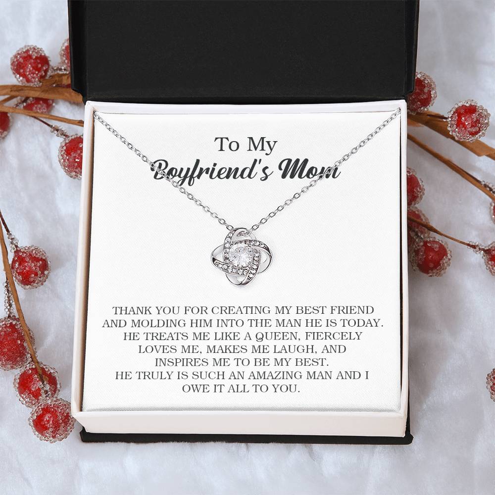 To My Boyfriend's Mom Necklace Gift For Boyfriend's Mom Birthday Present For Boyfriends Mom Mother's Day Unique Gift Love Knot Necklace