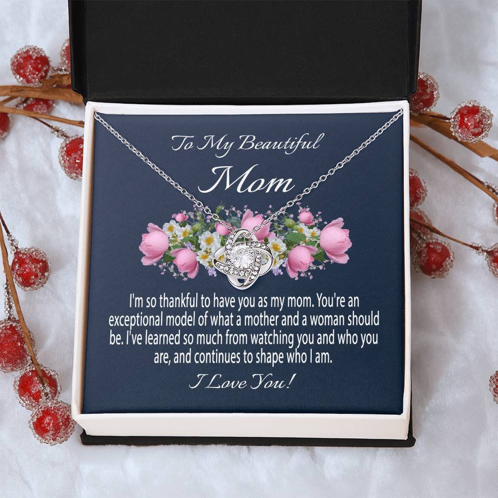 Mothers Day Gift From Daughter Mother's Day Necklace To My Beautiful Mom Necklace Mom Gift From Son Mom Necklace 3 Love Knot Necklace