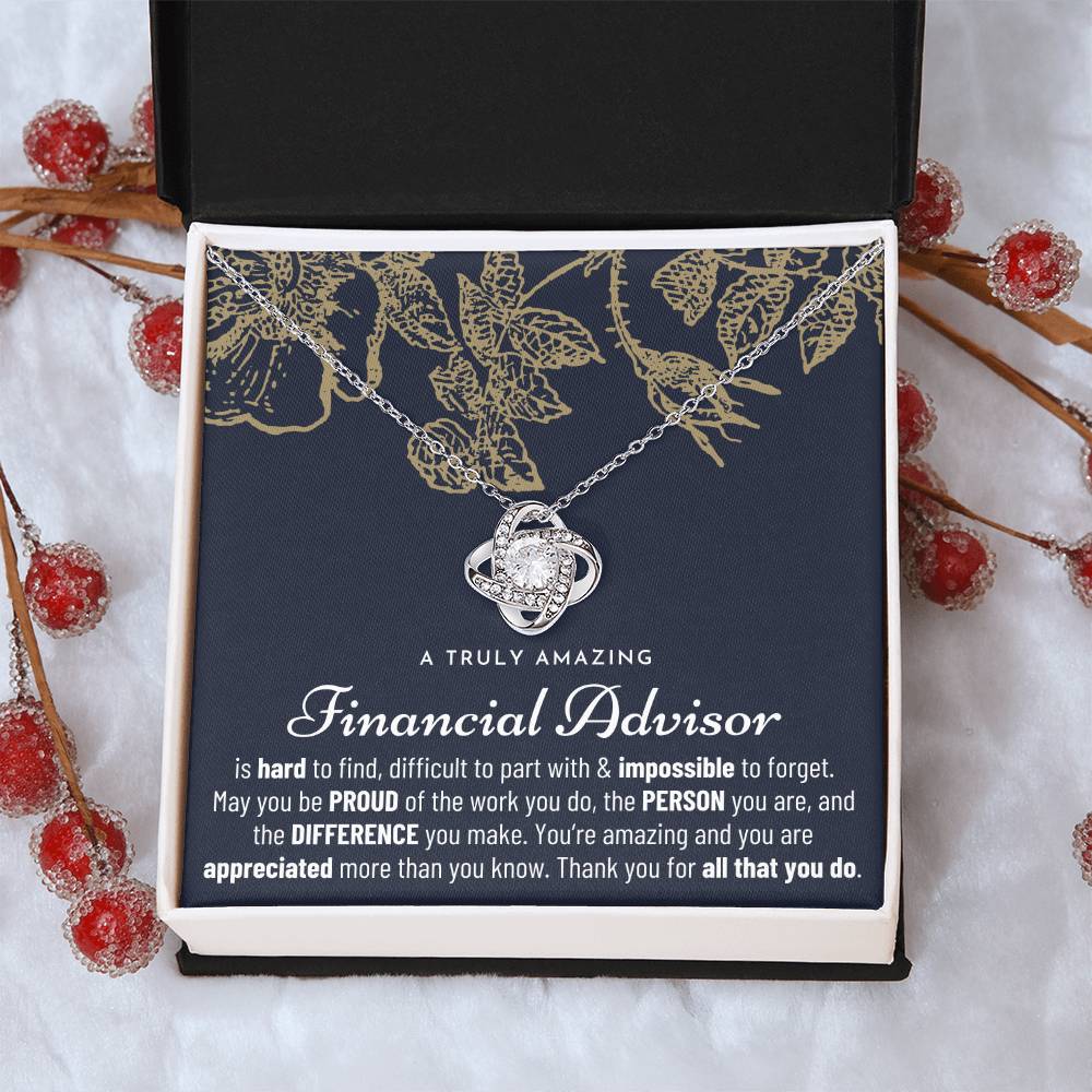 Gift For Financial Advisor Financial Advisor Gift Financial Advisor Appreciation Gift Love Knot Necklace
