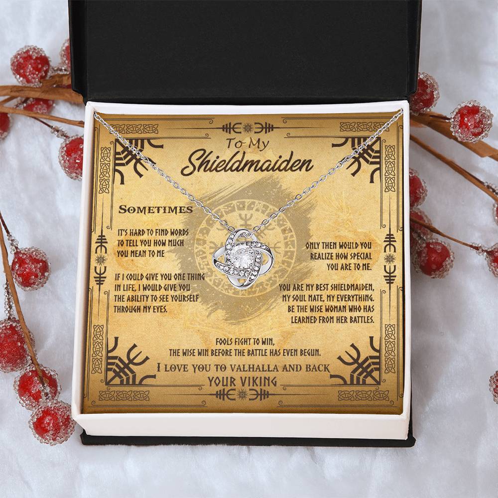 To My Shieldmaiden Necklace Sentimental Gift For Her Wife Gift From H Love Knot Necklace
