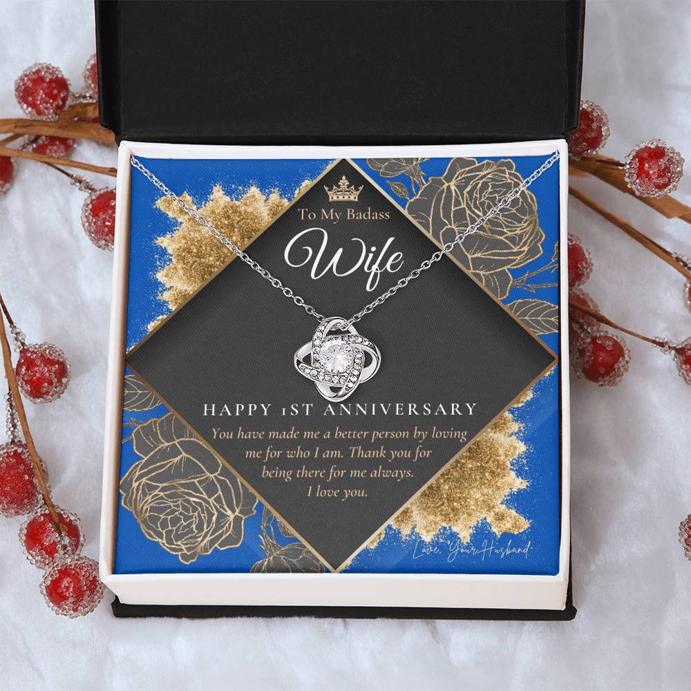 1 Year Anniversary Gift For Wife 1 Year Anniversary Gifts 1 Year Wedding Anniversary Gift Ideas 1St Wedding Anniversary Gift F(5) Love Knot Necklace